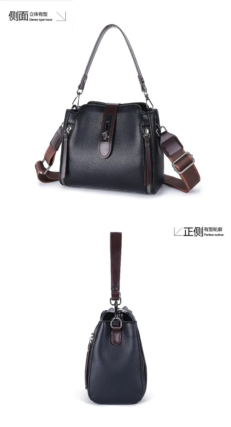 Women Crossbody Bag Brown Leather Large Capacity Foreign Trade — feature 8
