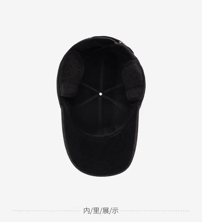 Men Black Knitted Baseball Cap Backed — feature 13