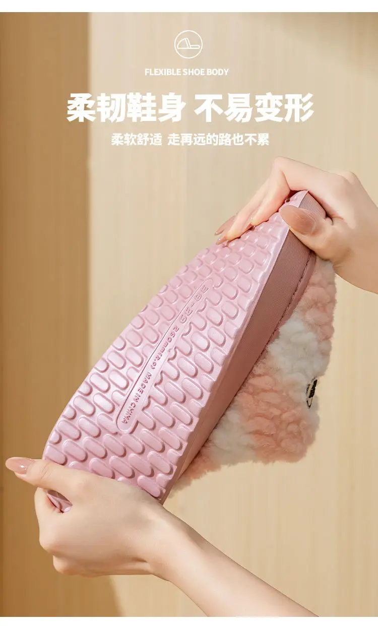 2025 New Autumn and Winter Indoor Non-Slip Warm Plush Maternity Slippers Cotton Slippers with a Stepping-On-Clouds Feel for Women — feature 6