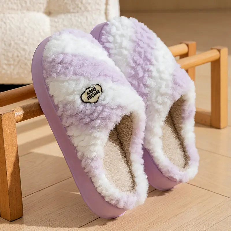 2025 New Autumn and Winter Indoor Non-Slip Warm Plush Maternity Slippers Cotton Slippers with a Stepping-On-Clouds Feel for Women - Image 2