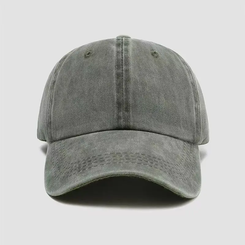 Washed Cotton Work Hat Embroidered Group Advertising Pure Cotton Baseball Cap Distressed Denim Peaked Cap Printed with Logo - Image 9