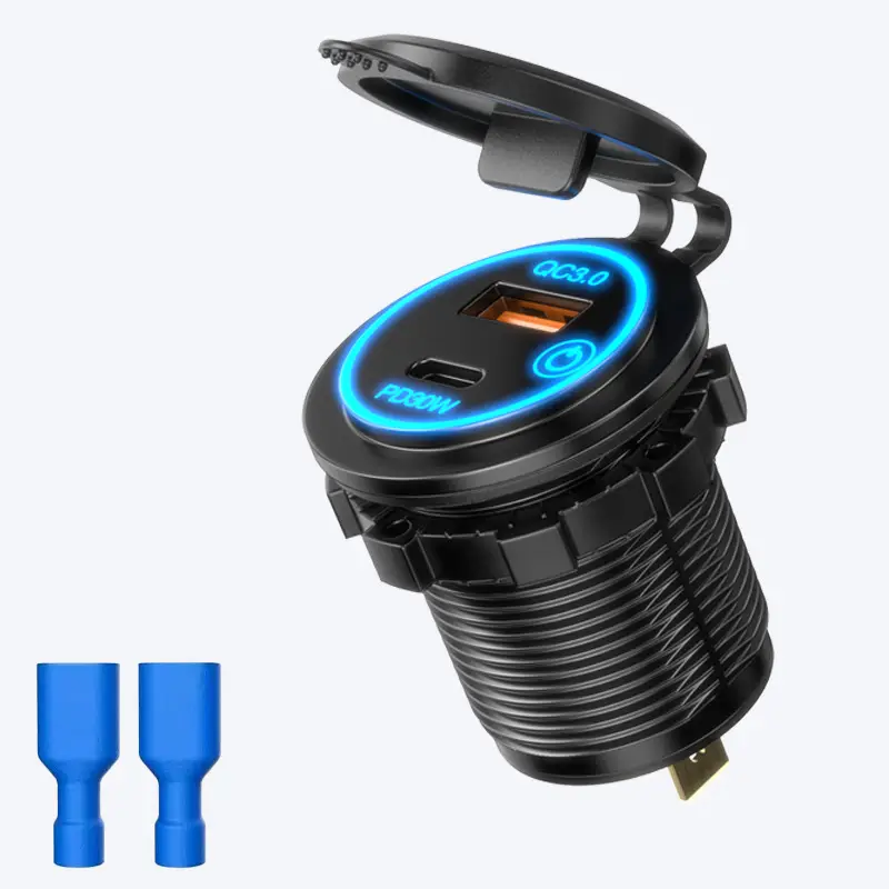 45W Motorcycle Car Charger Waterproof Dual USB - Image 3