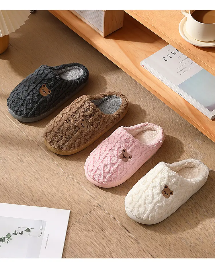 Cute Pink Cotton Slippers for Women Winter Warm Indoor Outdoor Wear — feature 18