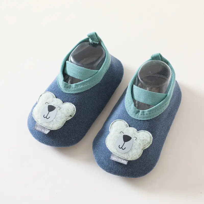 Baby Non-Slip Soft Sole Shoes Blue Bear Design