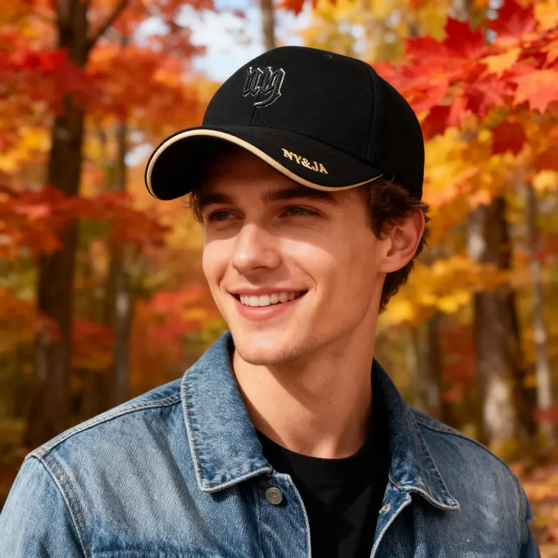 Men Blue Embroidered Baseball Cap with Logo - Image 6