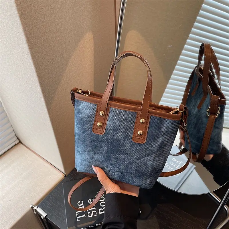 Retro Contrast Handbag Women 2025 Summer Texture - Image 6