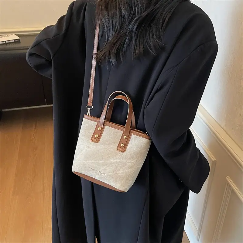 Retro Contrast Handbag Women 2025 Summer Texture - Image 7