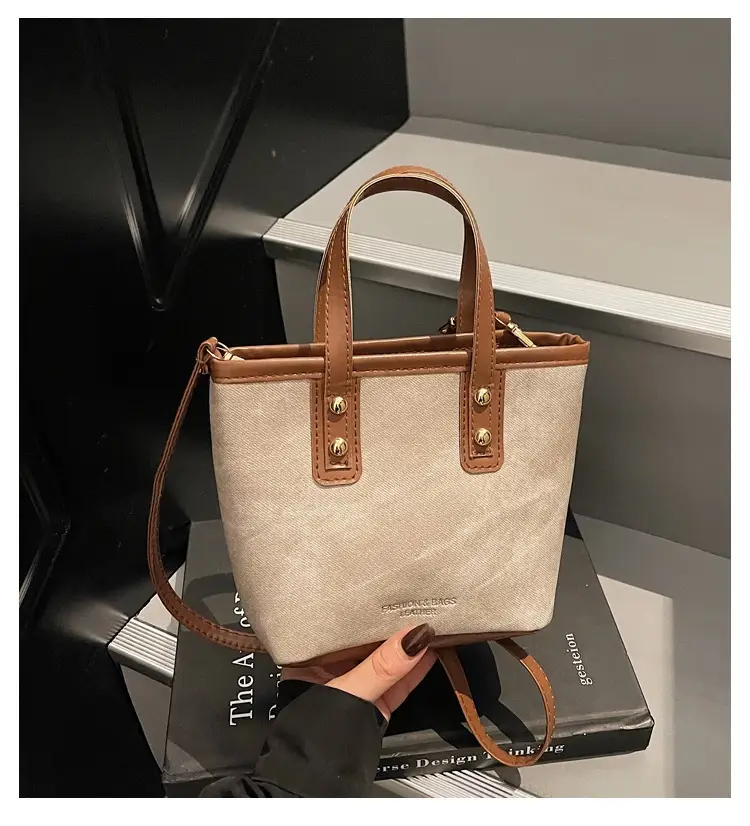 Retro Contrast Handbag Women 2025 Summer Texture — feature 1