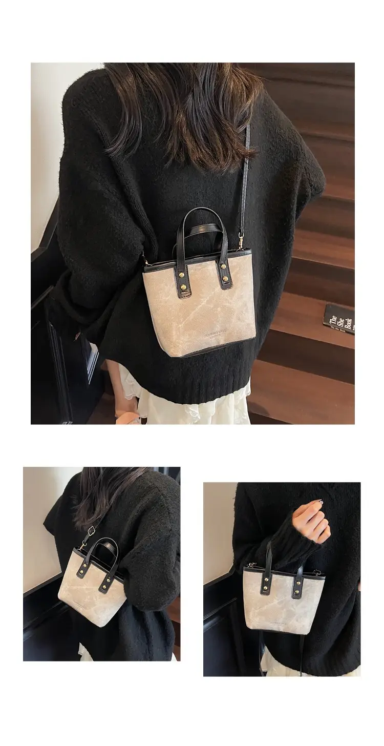 Retro Contrast Handbag Women 2025 Summer Texture — feature 19