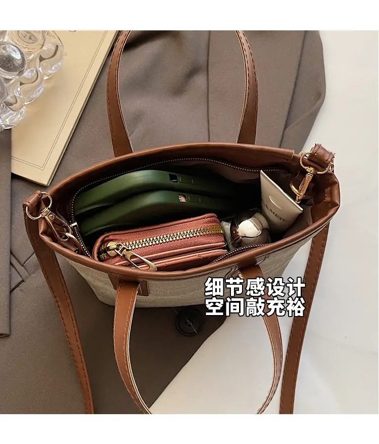 Retro Contrast Handbag Women 2025 Summer Texture — feature 9