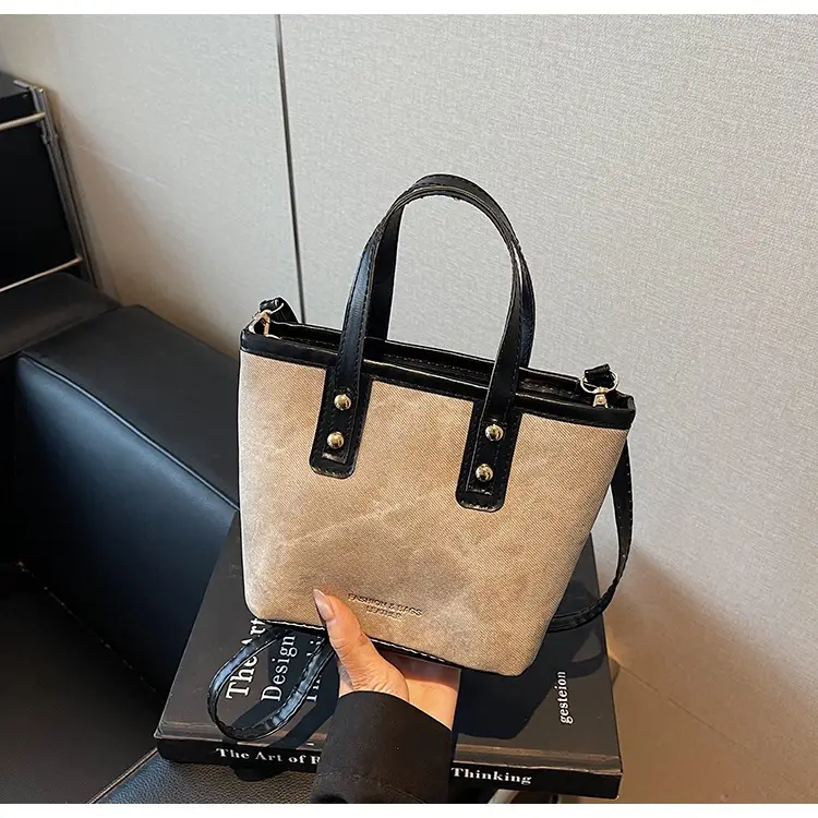 Retro Contrast Handbag Women 2025 Summer Texture - Image 3