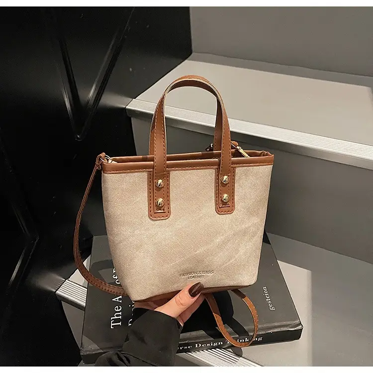 Retro Contrast Handbag Women 2025 Summer Texture - Image 4