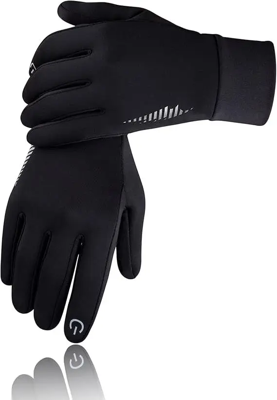 Men's and Women's Warm Gloves for Autumn and Winter Cycling Electric Vehicles with Touch Screen, Windproof and Water Repellent, Winter Sports Fleece-Lined and Thickeneding