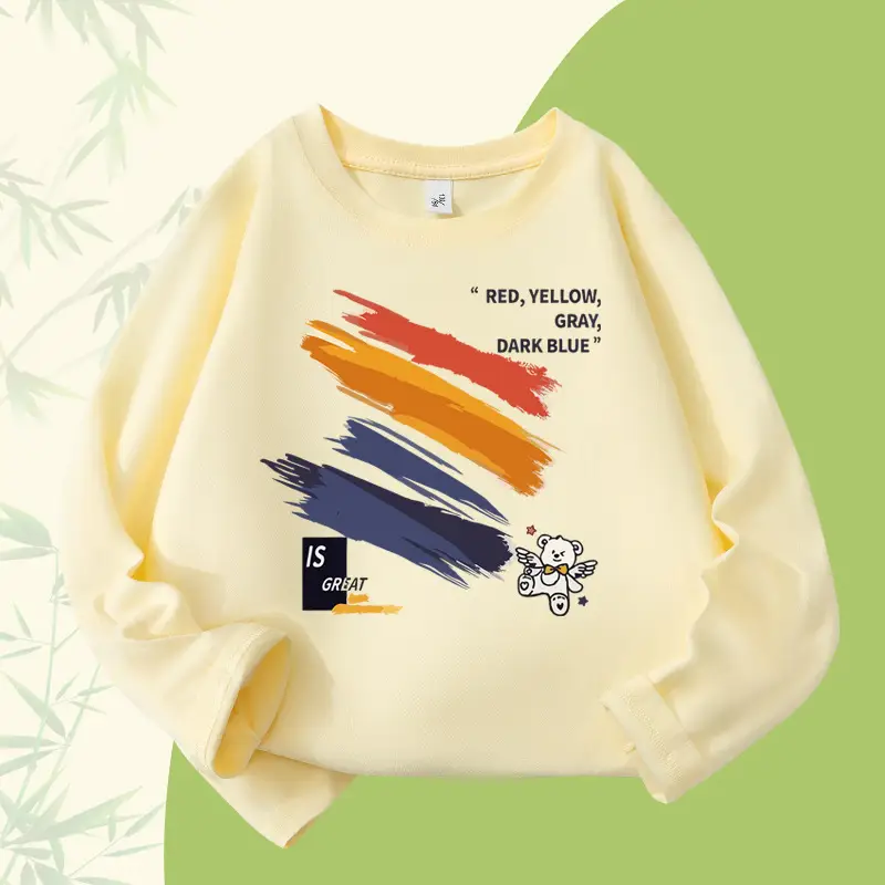 White Oversized Sweatshirt for Boys with Color Print - Image 2