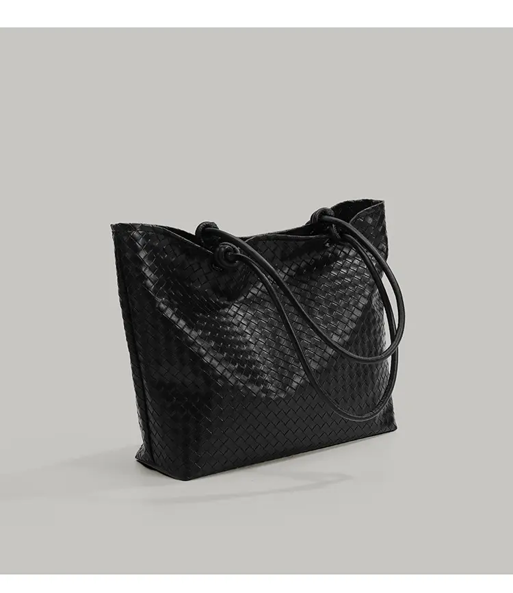 Black Woven Women's Tote Bag 2025 Large Capacity — feature 11