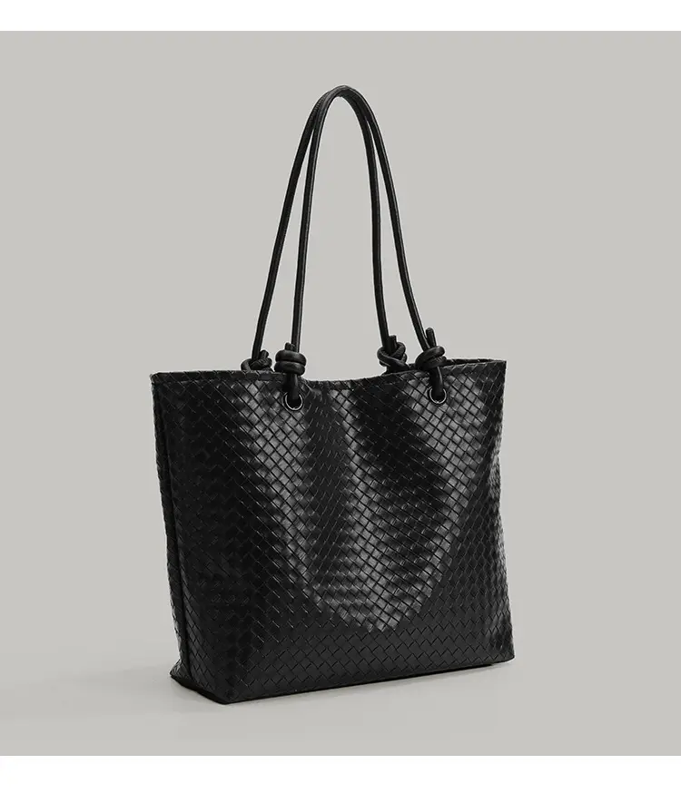 Black Woven Women's Tote Bag 2025 Large Capacity — feature 8