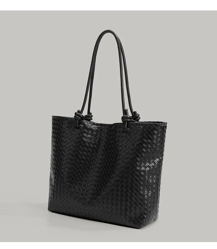 Black Woven Women's Tote Bag 2025 Large Capacity — feature 9