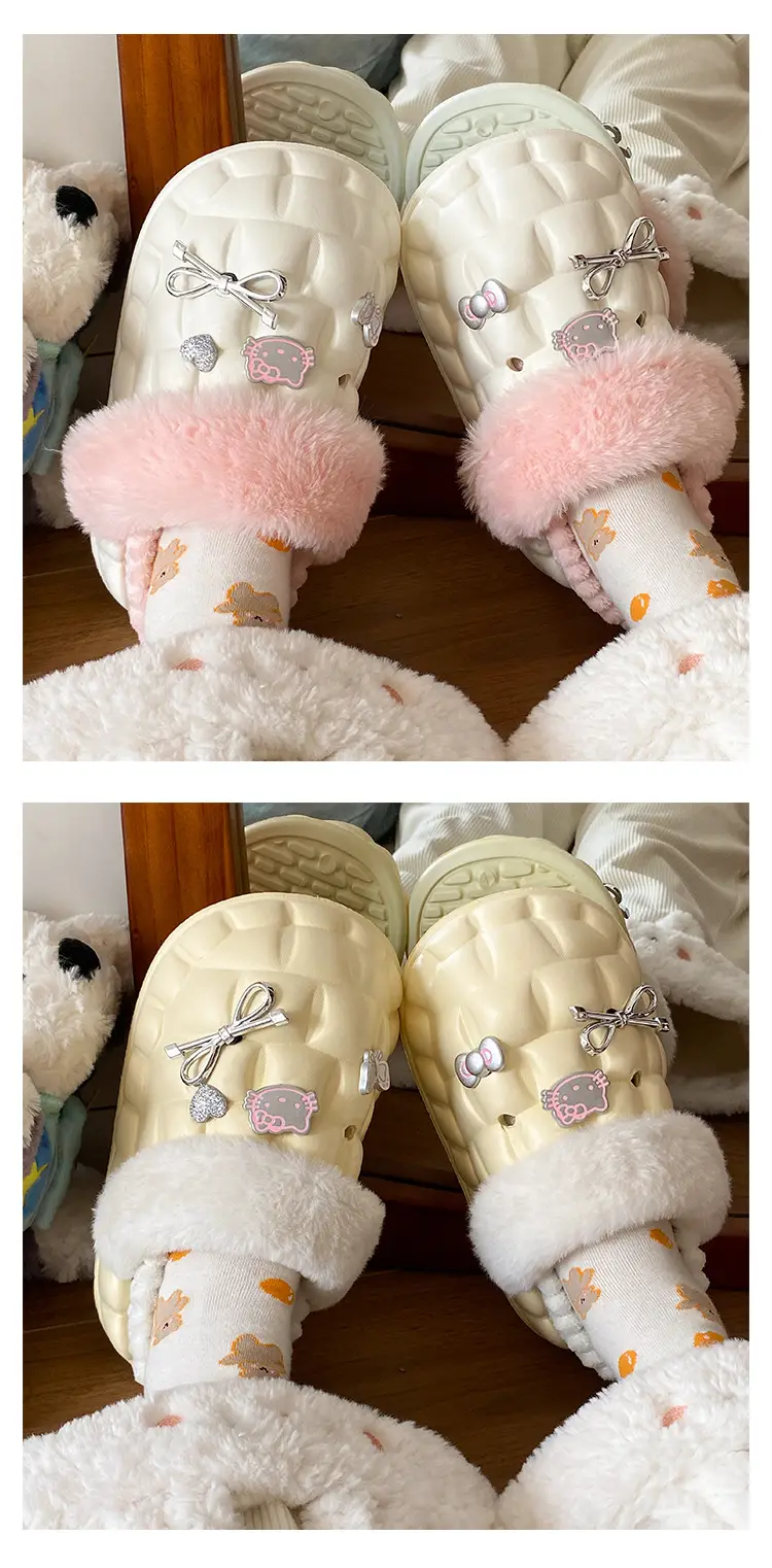 Pink Plush Cotton Winter Slippers for Women — feature 12