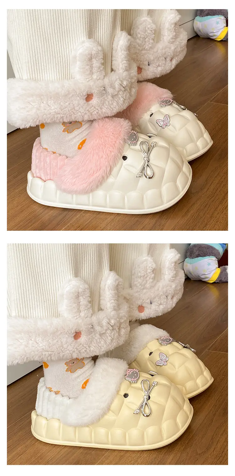 Pink Plush Cotton Winter Slippers for Women — feature 14