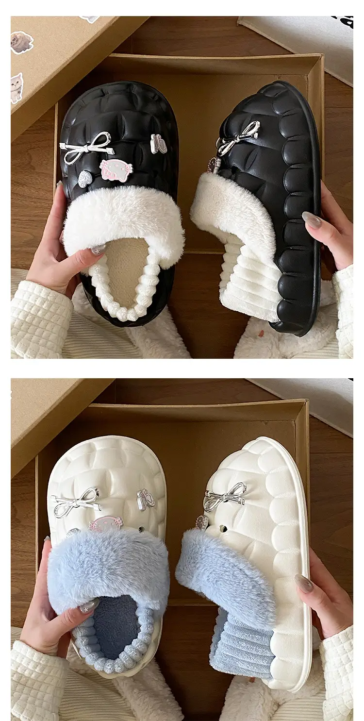 Pink Plush Cotton Winter Slippers for Women — feature 18