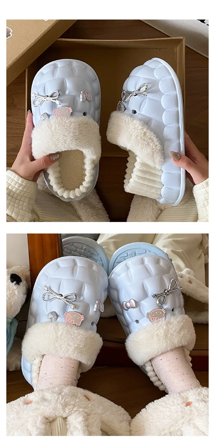 Pink Plush Cotton Winter Slippers for Women — feature 19