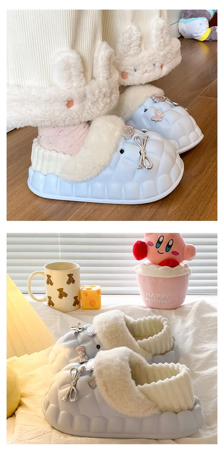 Pink Plush Cotton Winter Slippers for Women — feature 22