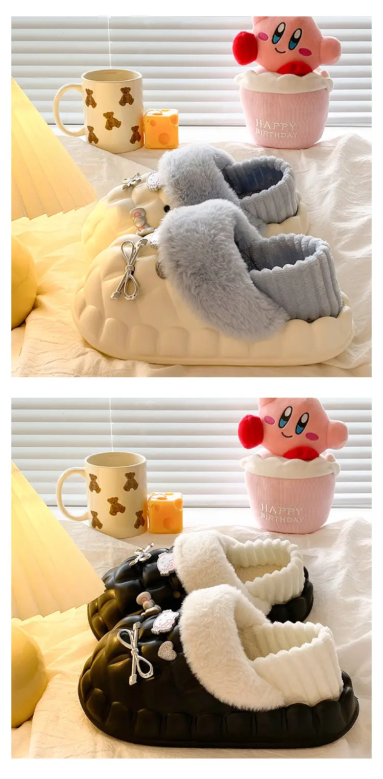 Pink Plush Cotton Winter Slippers for Women — feature 23