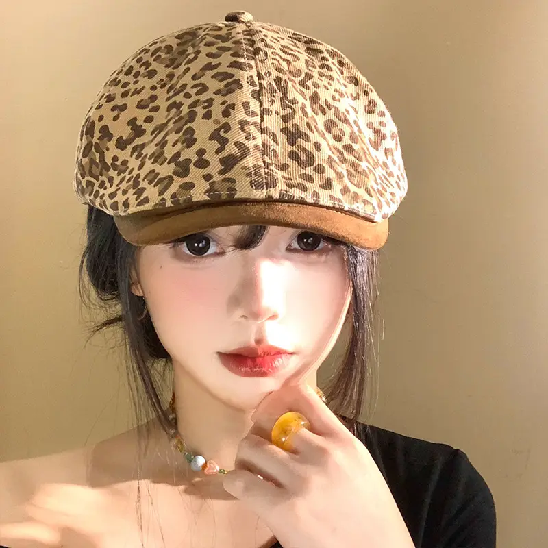 Vintage Leopard Print Forward Cap for Women - Image 4