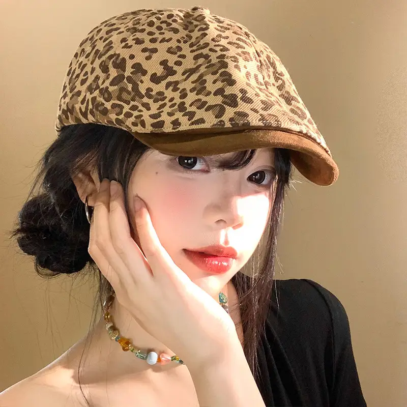 Vintage Leopard Print Forward Cap for Women - Image 5
