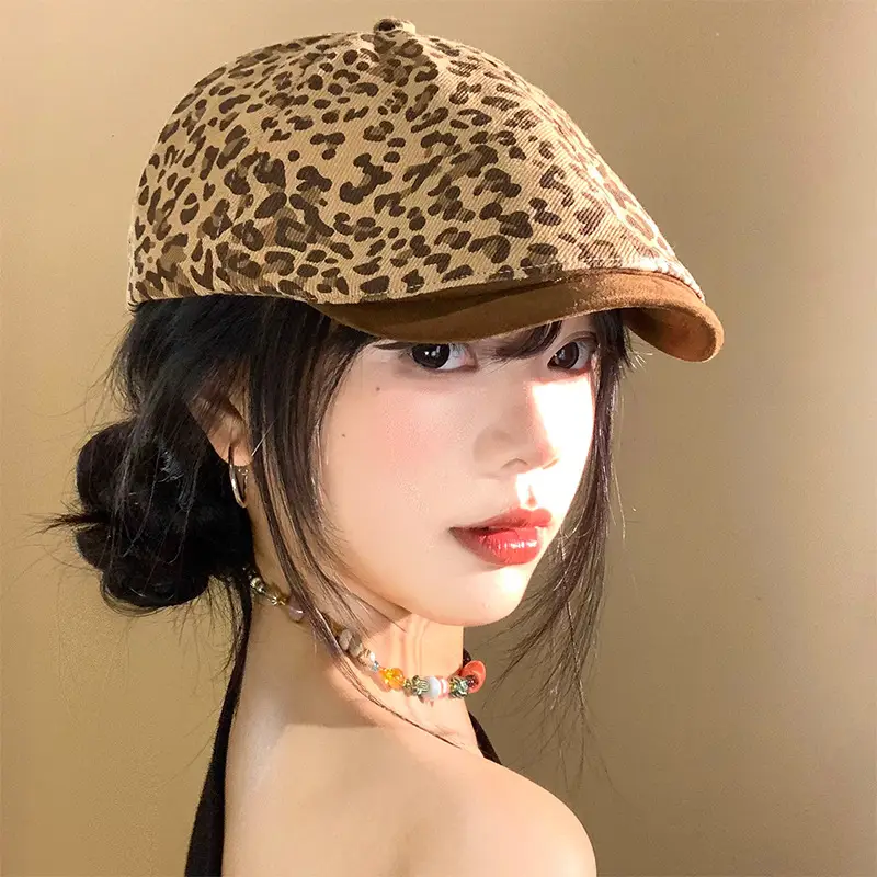Vintage Leopard Print Forward Cap for Women - Image 6