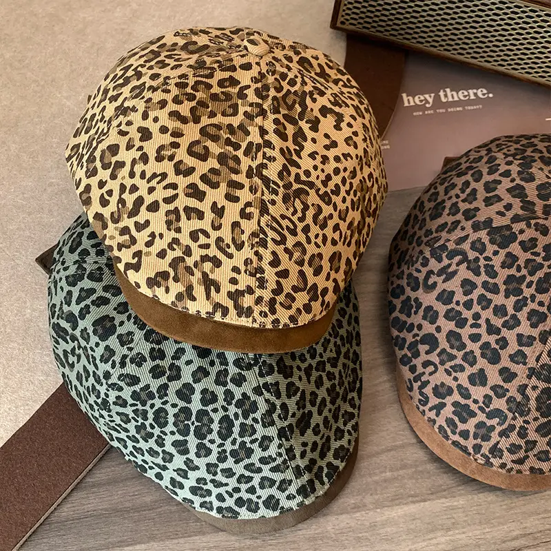 Vintage Leopard Print Forward Cap for Women - Image 7