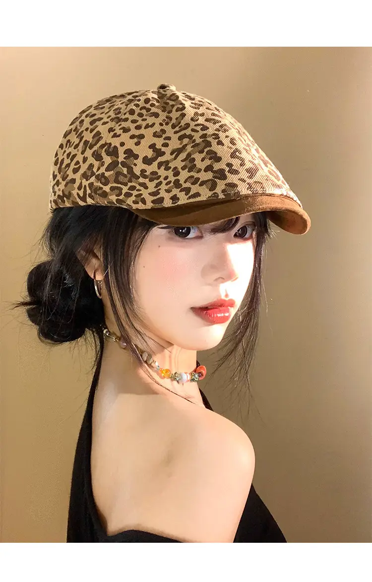 Vintage Leopard Print Forward Cap for Women — feature 7