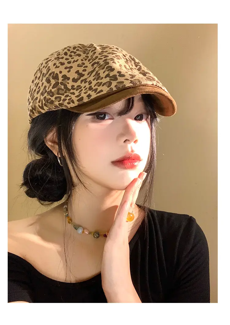 Vintage Leopard Print Forward Cap for Women — feature 8