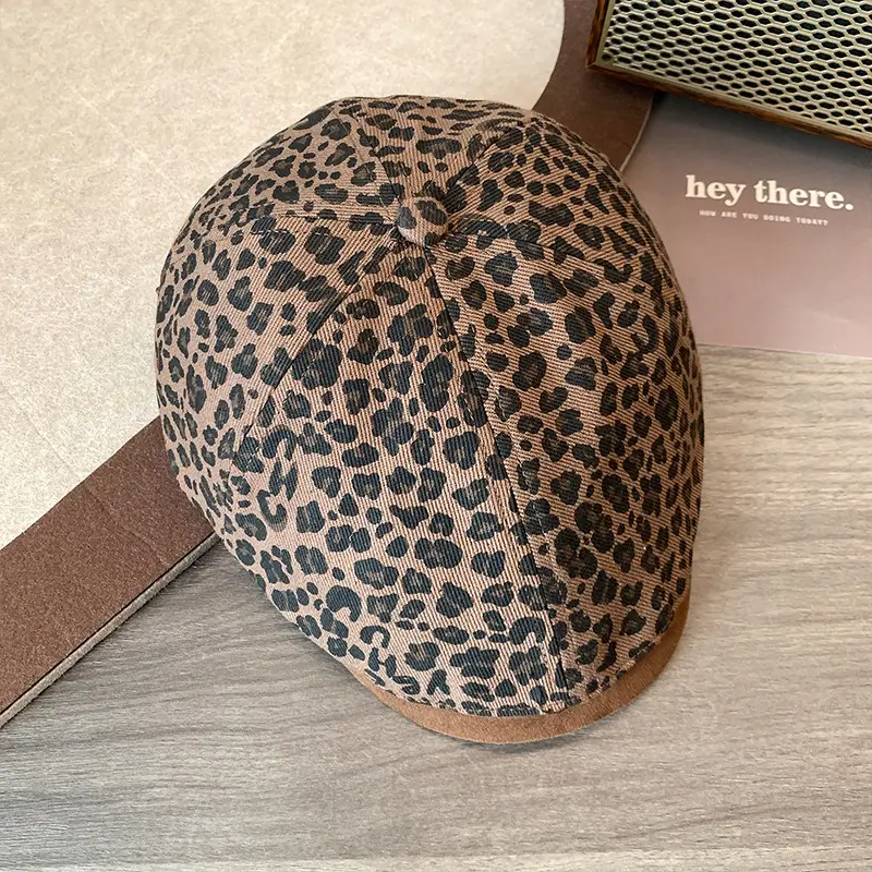 Vintage Leopard Print Forward Cap for Women - Image 2