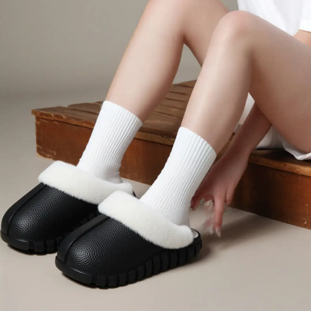 Manufacturer Wholesale Winter Indoor Home Couple Fur Slippers Warm Shoes Postpartum Non-Slip Plus Velvet Men's Cotton Slippers Women - Image 9