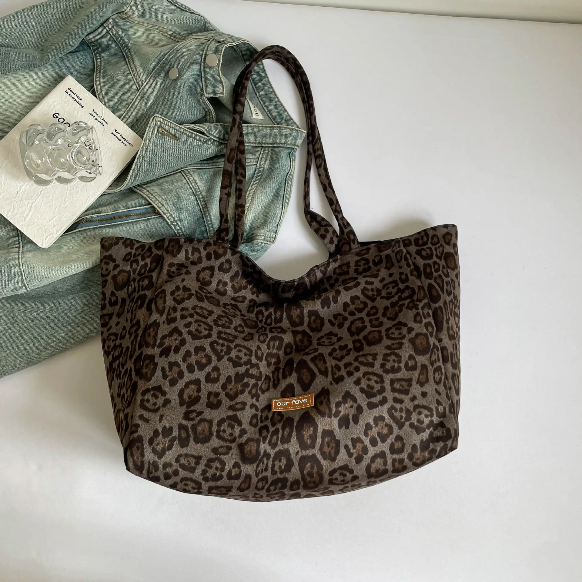 Women's Leopard Print Tote Bag Large Capacity Cross Border - Image 3