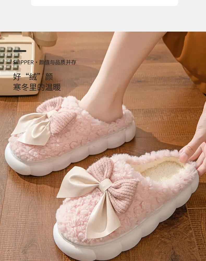 2025 Cartoon Cotton Slippers for Men, Autumn and Winter Indoor Home Thick-Soled Fleece-Lined Warm Outdoor Wear Couple Maternity Slippers for Women — feature 3
