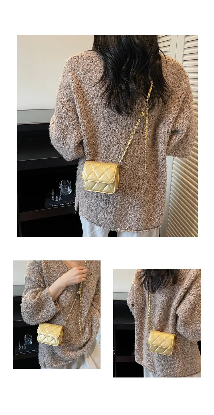 Red Quilted Chain Shoulder Bag for Women — feature 23