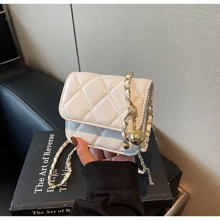 Red Quilted Chain Shoulder Bag for Women — feature 24