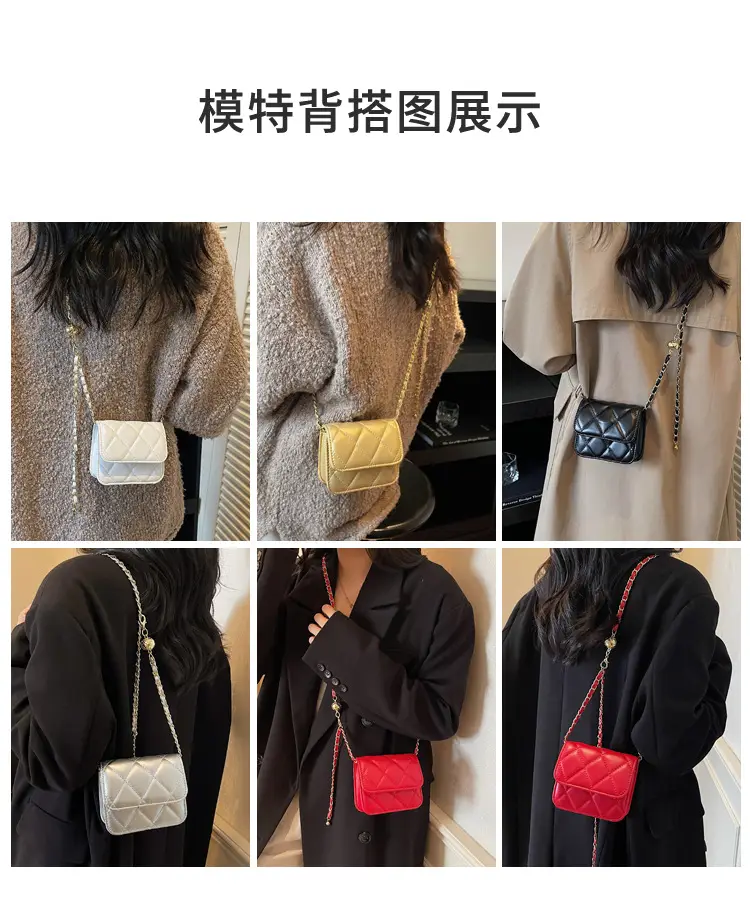 Red Quilted Chain Shoulder Bag for Women — feature 4