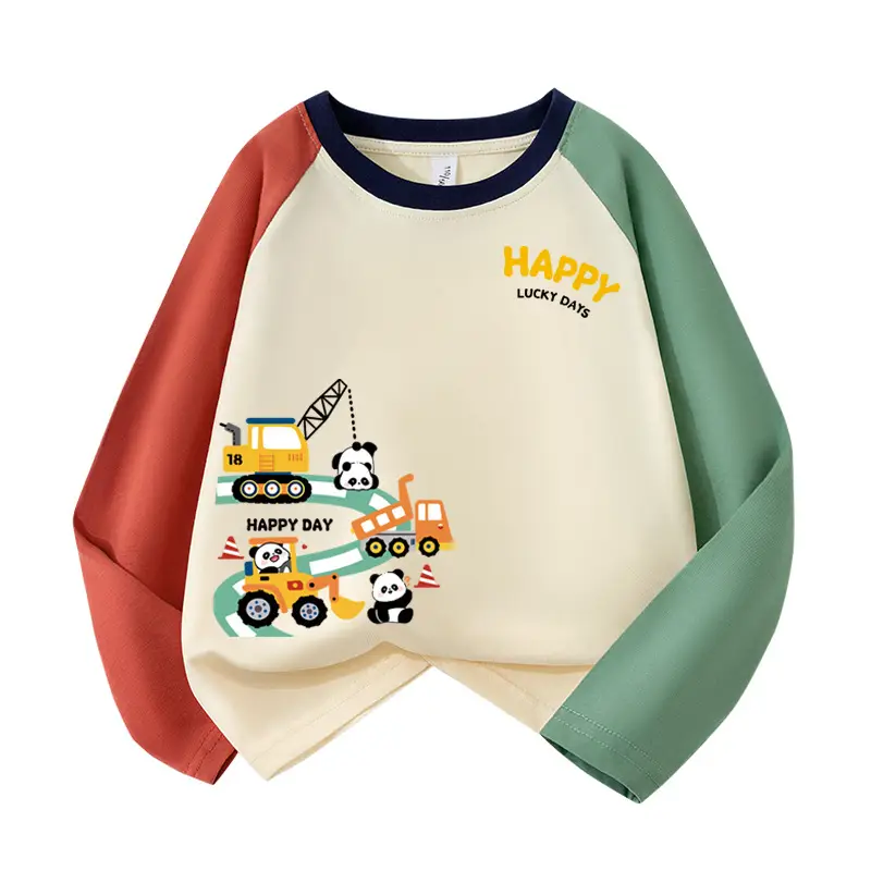Boys Long Sleeve T-Shirt Color Blocked Raglan Pure Cotton 2026