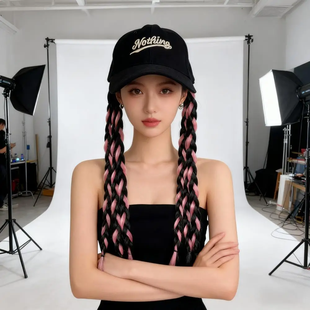 Women's Braided Cap with Colorful Ponytail — feature 17