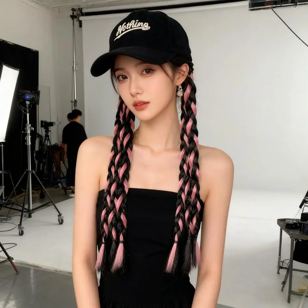 Women's Braided Cap with Colorful Ponytail — feature 18