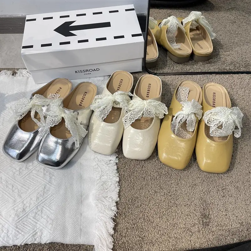 Baotou Half Slippers for Women's Summer Outer Wear 2025 New Hot Style Pregnant Women's Soft Flats-Soled Slip-On Mary Jane Sandals