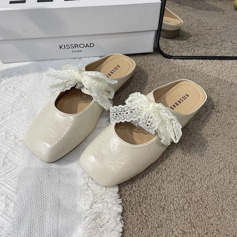 Baotou Half Slippers for Women's Summer Outer Wear 2025 New Hot Style Pregnant Women's Soft Flats-Soled Slip-On Mary Jane Sandals — feature 6