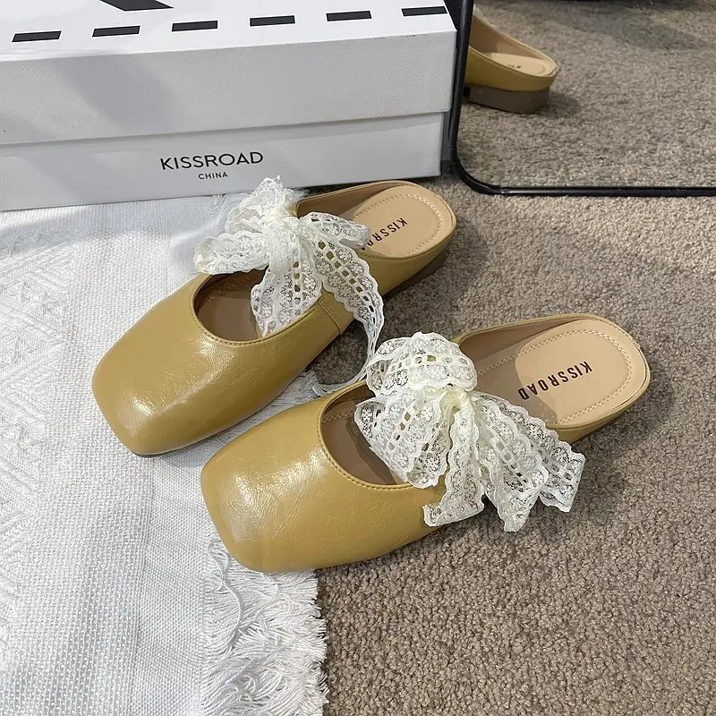 Baotou Half Slippers for Women's Summer Outer Wear 2025 New Hot Style Pregnant Women's Soft Flats-Soled Slip-On Mary Jane Sandals — feature 9