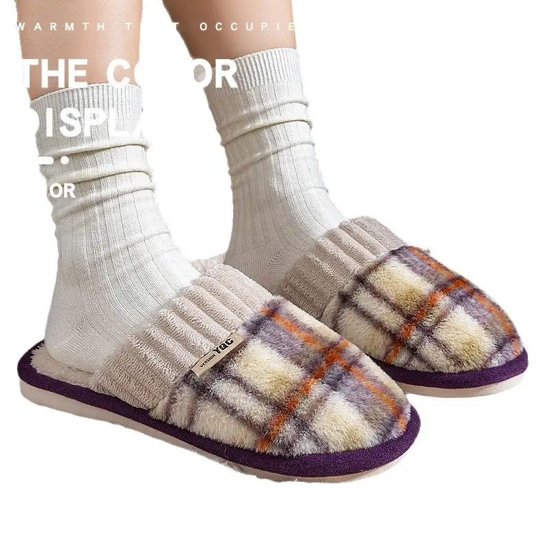Women's 2025 New Autumn and Winter Indoor Home Fleece-Lined Warm Non-Slip Silent Confinement Cotton Slippers - Image 10