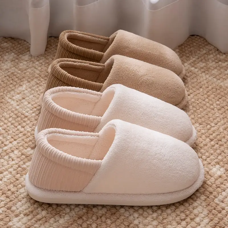 Women's Furry Cotton Slippers Winter Warm Indoor Home - Image 7