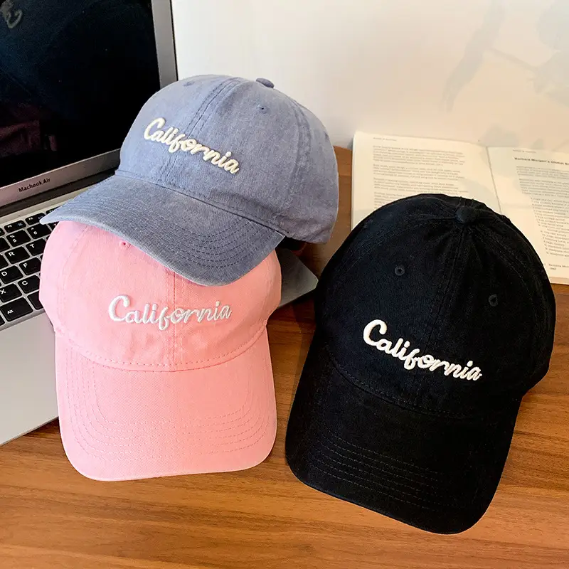 California Embroidered Cap for Women Pink Black - Image 8