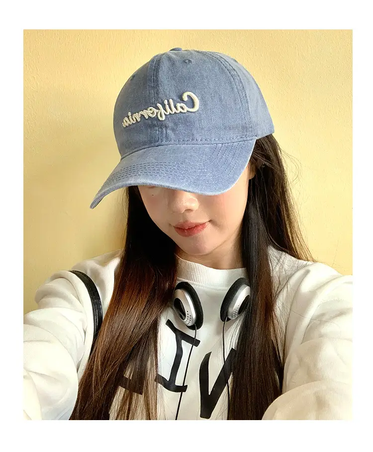 California Embroidered Cap for Women Pink Black — feature 10